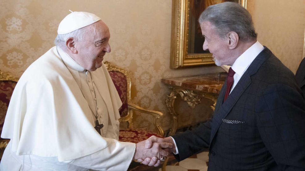 Sylvester Stallone visitó al Papa Francisco en el Vaticano