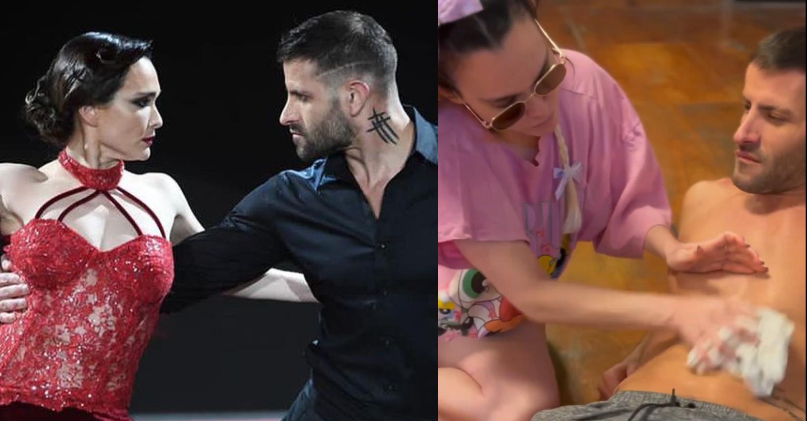 Lali González «lavó ropa» en el abdomen de Maxi Diorio