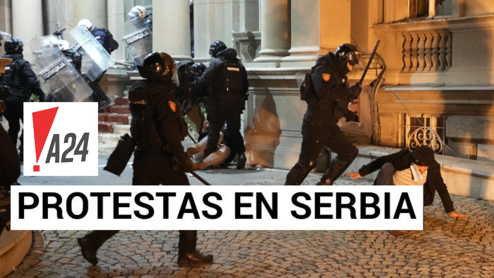 Marchas estudiantiles en Belgrado exigiendo la repetición de las elecciones