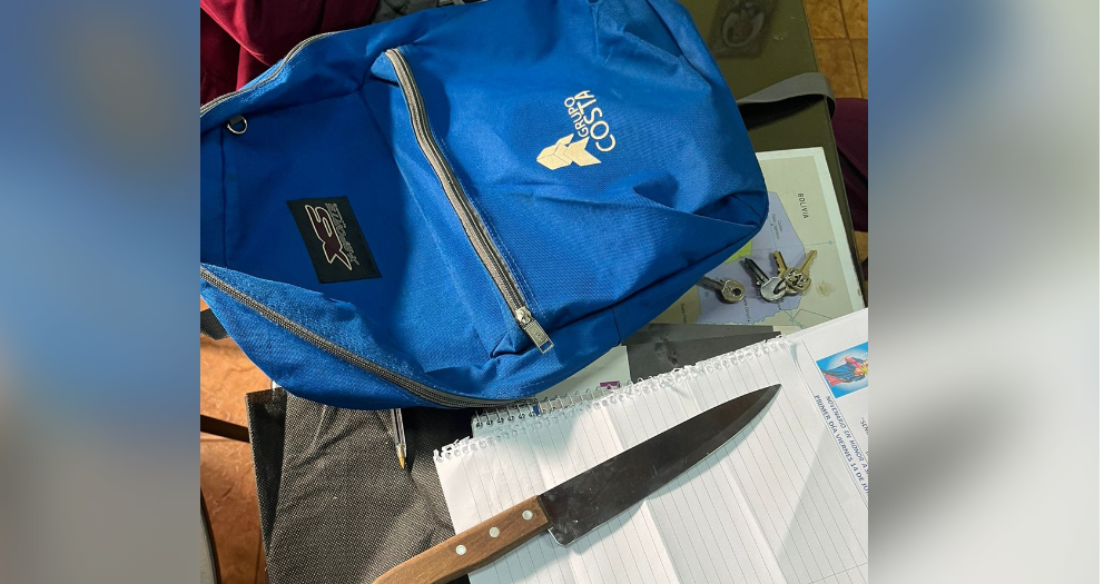 Estudiante de primer año llevó un cuchillo en su mochila
