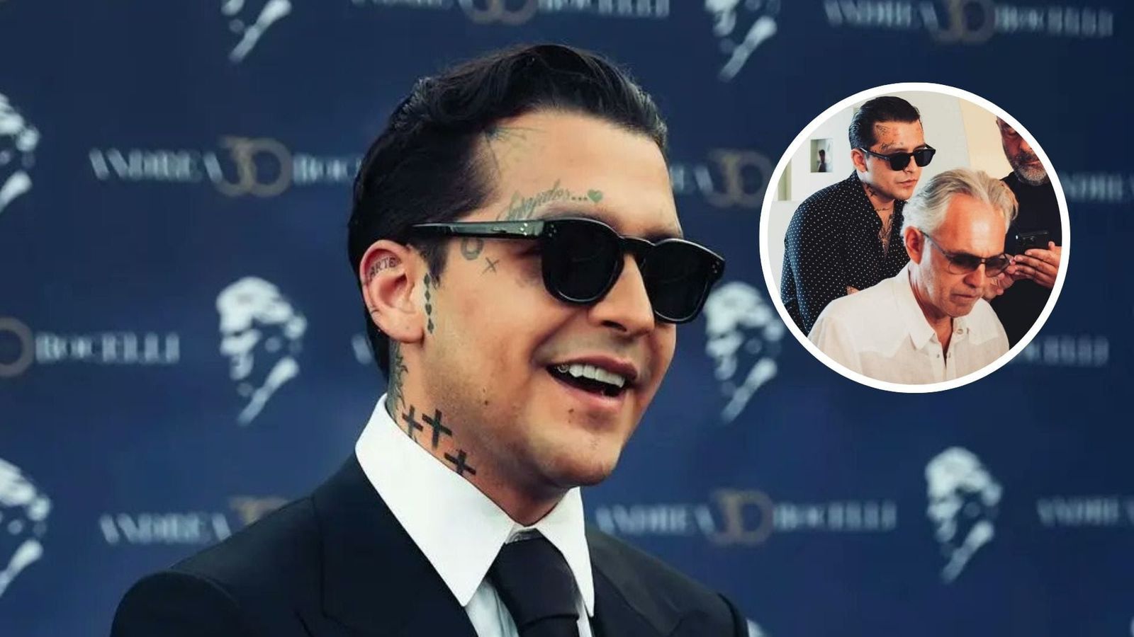 Christian Nodal sorprendió al cantar con Andrea Bocelli