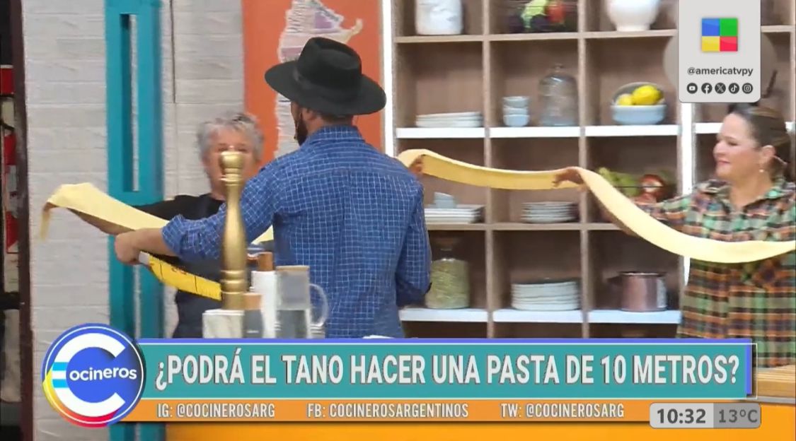 Cocineros Argentinos presentó la pasta más larga de la televisión