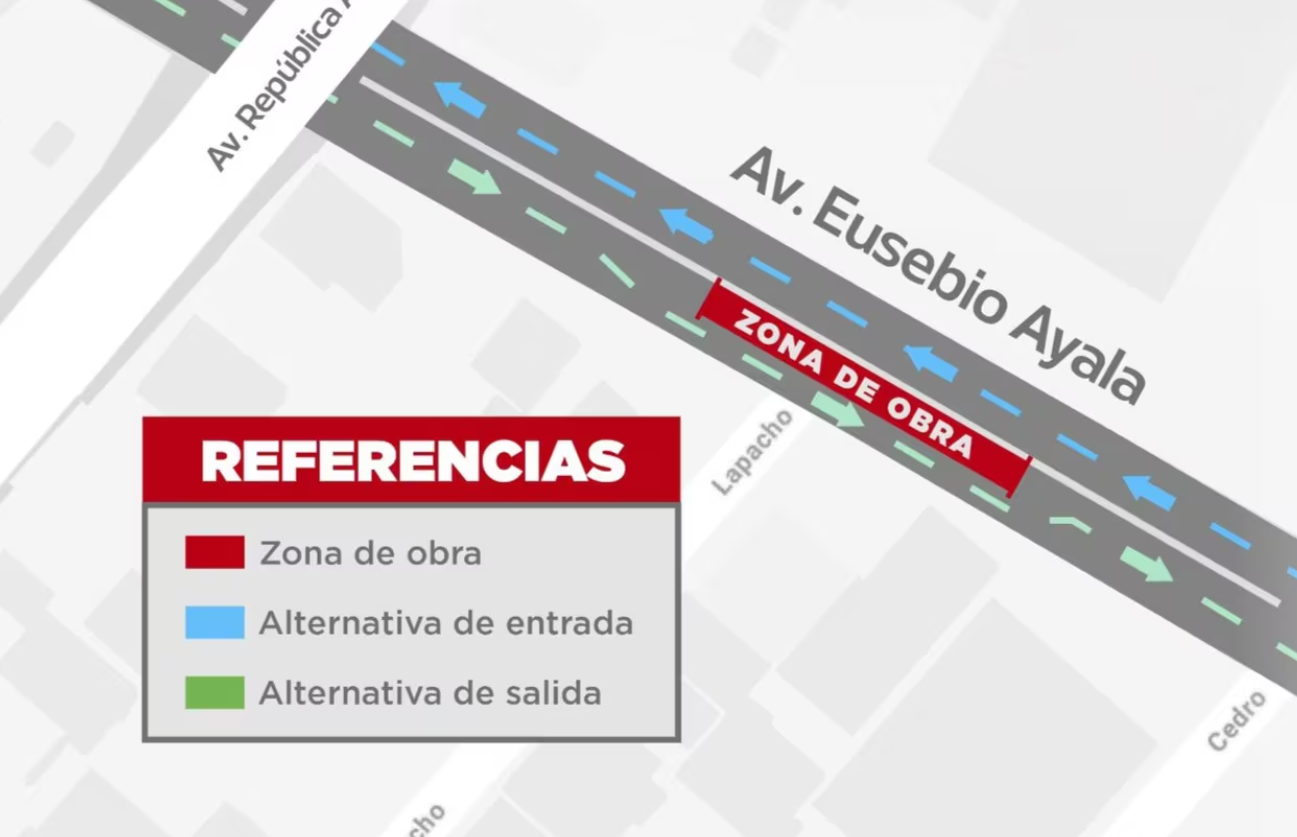 Cierran parcialmente la Avda. Eusebio Ayala por trabajos viales durante tres días