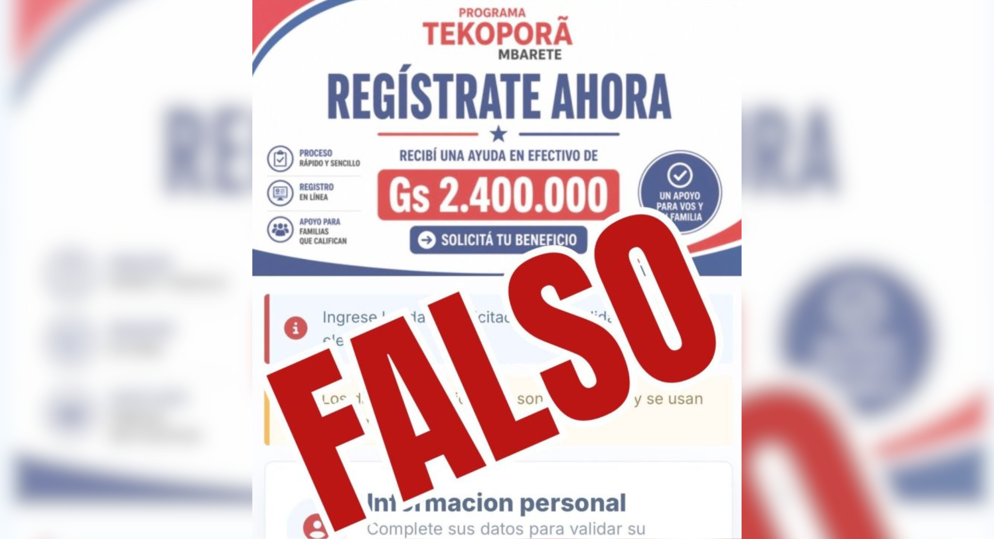 Alertan sobre publicaciones fraudulentas que utilizan el nombre de Tekoporã Mbarete